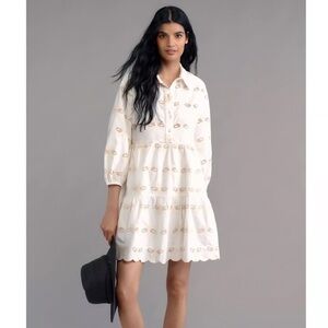 Anthro Maeve Bettina Eyelet Bee Dress